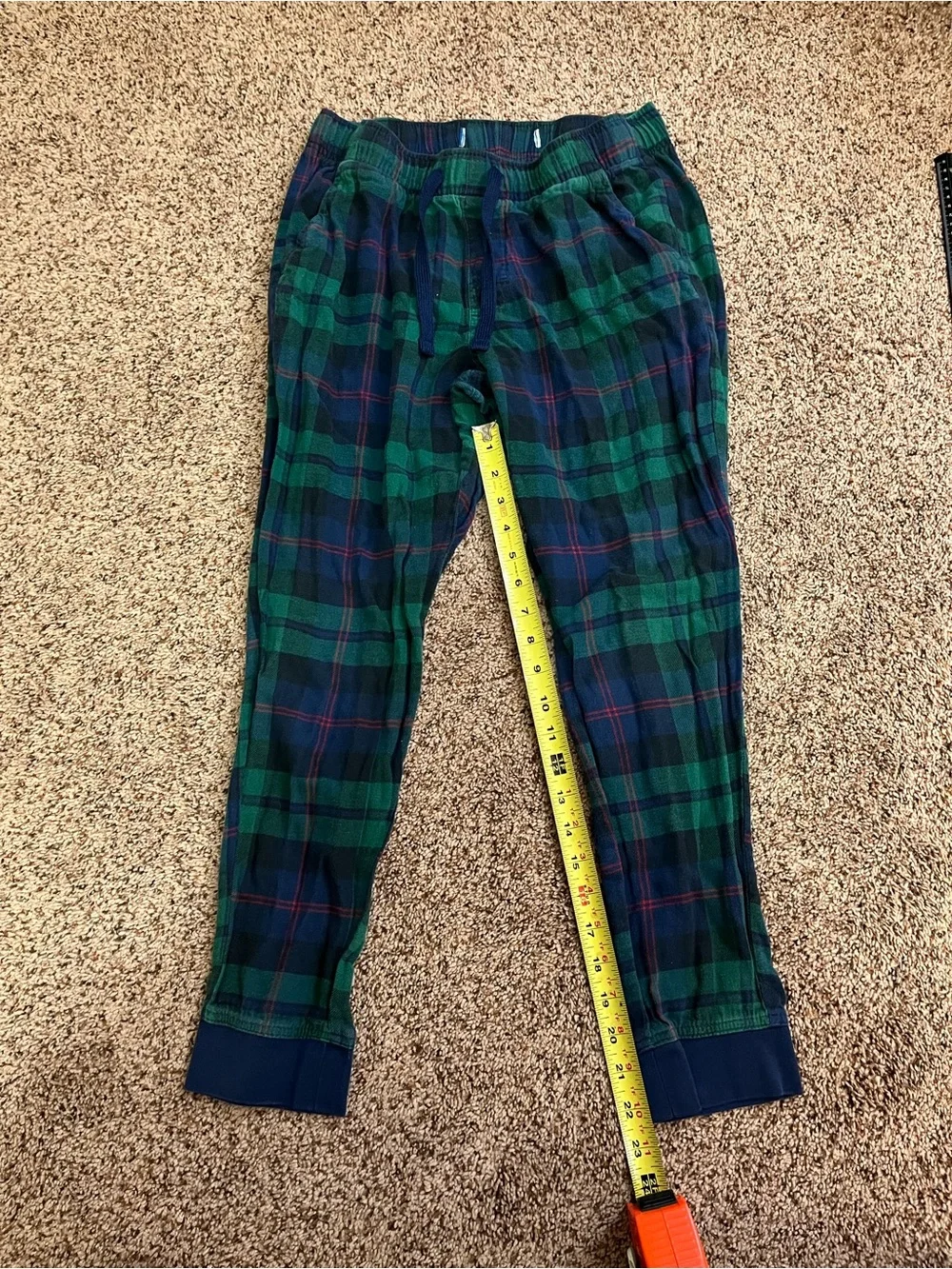 Green & Navy Plaid pajama  Pants